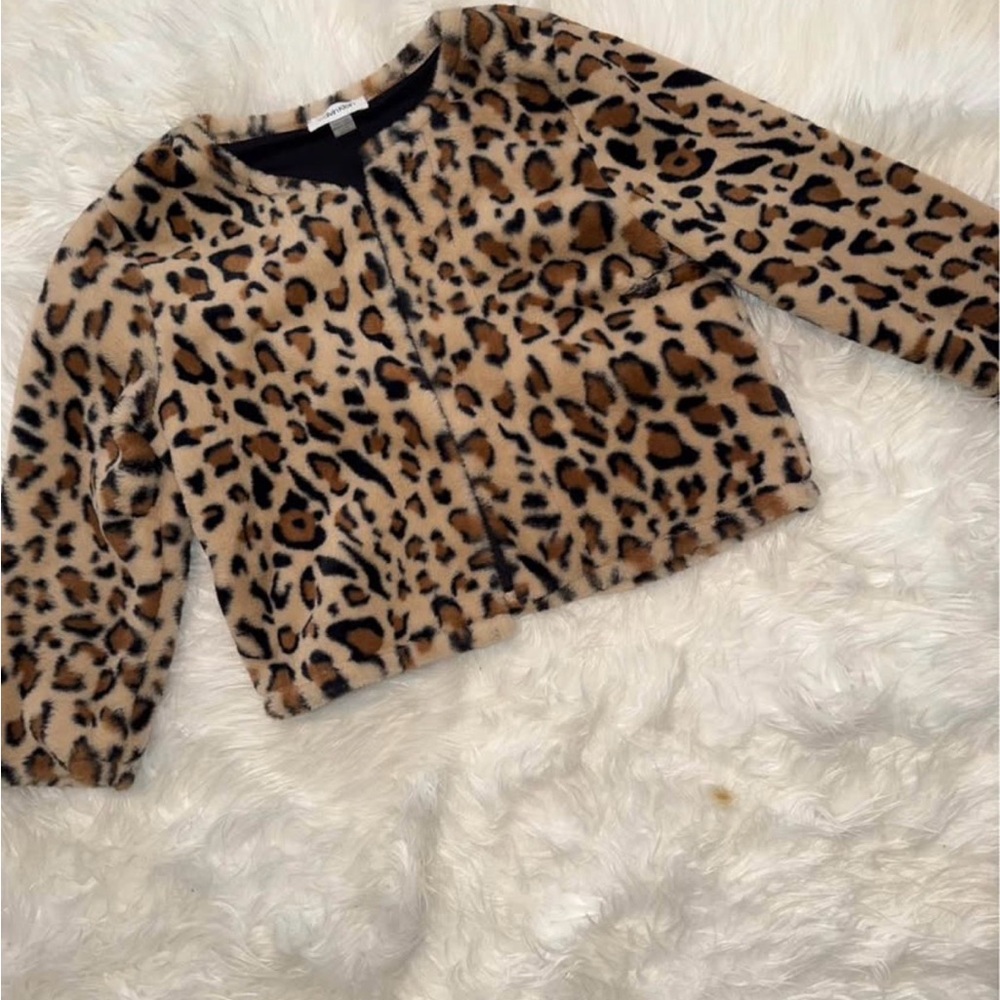 Calvin Klein Animal Print Faux Fur Jacket